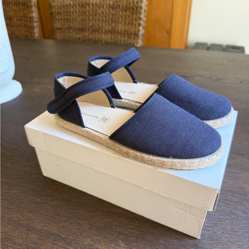 Elephantito Navy Canvas Mary Jane Espadrille Moccasins